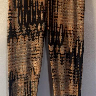 Connection Black Brown Tie Dye Leggings Women’s Size large